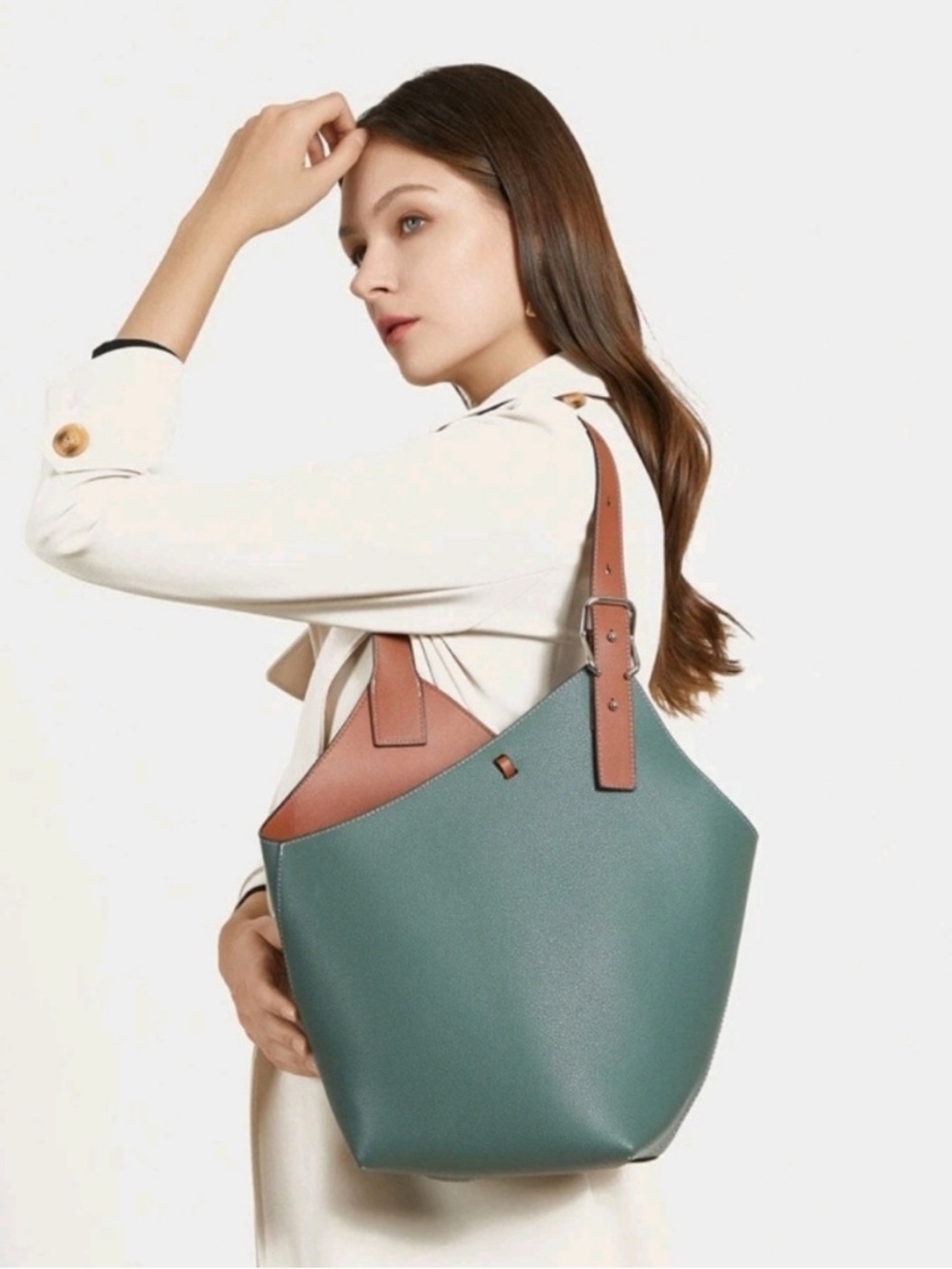MDBM Chloet Two-Tone Medium Tote + Wallet